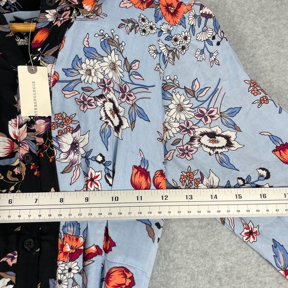 NWT Anthropologie Sz 2 Maeve Leyster Shirt Dress Floral Long Sleeved Midi - Picture 10 of 17